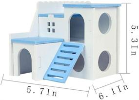 img 3 attached to Wooden Hamster House Hideout Hut – Ideal Rat Hideaway & Exercise Toy for Small Animals such as Dwarf Hamsters and Mice