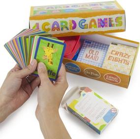 img 2 attached to 🃏 Imagination Generation Set: 4 Classic Children's Card Games + Hands-Free Holders - Old Maid, Go Fish!, Crazy Eights & Alphabet Soup Matching Game