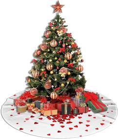 img 1 attached to ❤️ Enhance Your Holiday Décor with the Valentines Composition of The Hearts Christmas Tree Skirt: 36 Inch of Festive Beauty and Elegance!