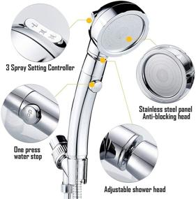 img 2 attached to 🚿 Premium Handheld Shower Head Set with 59Inch Stainless Steel Hose, Adjustable Holder, and 360 Degree Rotation for High Pressure & Convenience - Includes On/Off Switch and 3 Spray Modes for Ultimate RV Bathroom Shower Experience