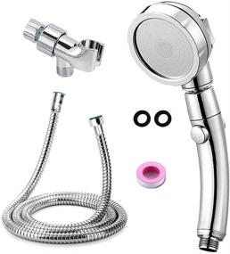 img 4 attached to 🚿 Premium Handheld Shower Head Set with 59Inch Stainless Steel Hose, Adjustable Holder, and 360 Degree Rotation for High Pressure & Convenience - Includes On/Off Switch and 3 Spray Modes for Ultimate RV Bathroom Shower Experience