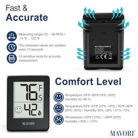 img 1 attached to 🌡️ MAVORI Indoor Thermometer Digital Hygrometer: Accurate Temperature & Humidity Monitor for Home, Greenhouse, Office, Plant & Basement