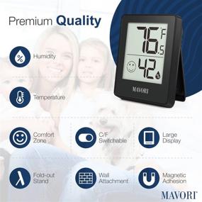 img 3 attached to 🌡️ MAVORI Indoor Thermometer Digital Hygrometer: Accurate Temperature & Humidity Monitor for Home, Greenhouse, Office, Plant & Basement