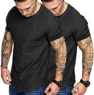 coofandy men's 2 pack muscle workout t shirt - perfect gym bodybuilding short sleeve tee top for intense training logo