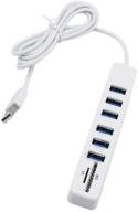 🔌 white 6 ports usb 2.0 high speed multi usb hub splitter with tf sd card reader - all in one pc computer accessories logo