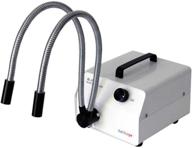💡 150w dual gooseneck fiber optic microscope light illuminator from amscope hl150-ay logo