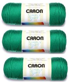img 4 attached to 🟩 Caron Simply Soft Yarn 6 oz Medium (4) Weight (3-Pack) in Kelly Green