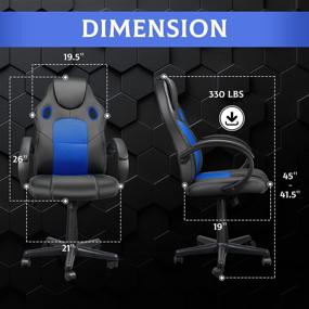 img 3 attached to Blue Gaming Chair - Dvenger Office Desk Chairs for Teens, Adults and Gamers on Clearance