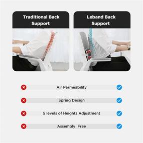 img 1 attached to Leband Lumbar Back Support: Ergonomic Office Chair Cushion for Back Pain Relief & Posture Improvement with Adjustable Backrest
