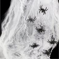 aostar halloween stretch spider webs: indoor & outdoor 🕸️ spooky spider webbing with 50 fake spiders for enhanced halloween decorations logo