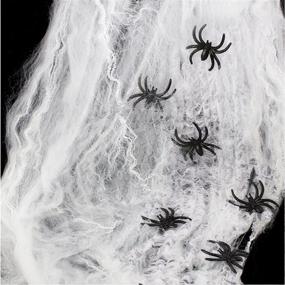 img 4 attached to AOSTAR Halloween Stretch Spider Webs: Indoor & Outdoor 🕸️ Spooky Spider Webbing with 50 Fake Spiders for Enhanced Halloween Decorations