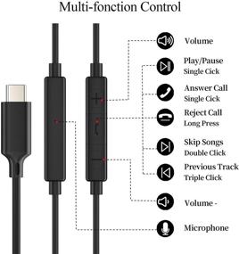 img 3 attached to 🎧 HiFi USB C Earbuds: Noise Cancelling Type C Headphones for Samsung S20/S20+, Note 10/Note 20, Huawei P20 Pro, Google Pixel 4/3/2 XL, OnePlus 7T Pro/8 Pro