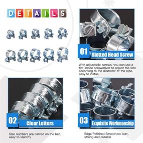 img 1 attached to 🔩 Glarks 84Pcs 10 Size Mini Fuel Injection Hose Clamp Kit: Ideal for Diesel and Petrol Pipes