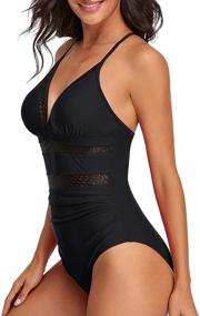 img 2 attached to MISSVOG Halter Crochet Cutout Swimsuit Women's Clothing