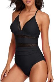 img 3 attached to MISSVOG Halter Crochet Cutout Swimsuit Women's Clothing