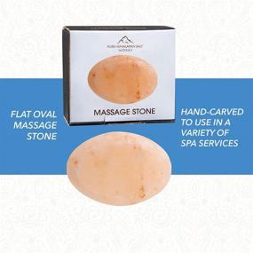 img 2 attached to 🌸 Pure Himalayan Salt Works Flat Oval Massage Stone: Hand Carved Pink Crystal Stone for Effective Massage Therapy, Deodorizing, Salt and Sugar Scrubs - 2.5” W x 3.5” L x 1” D