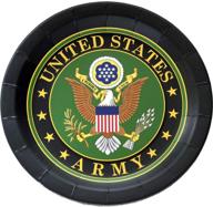 🎉 u.s. army party plates (9" round, official crest, pack of 8) - havercamp's u.s. army party collection logo