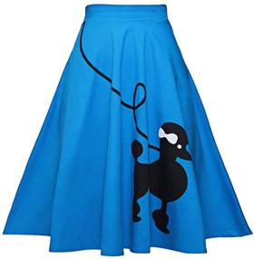 img 4 attached to 👗 ZEZCLO Vintage Pleated Poodle Skirt with Zipper - Women's Clothing