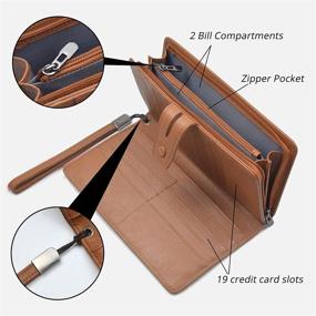 img 1 attached to Versatile Women's Leather Wristlet Organizer: Perfect Checkbook Wallet and Handbag Combo