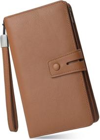 img 3 attached to Versatile Women's Leather Wristlet Organizer: Perfect Checkbook Wallet and Handbag Combo