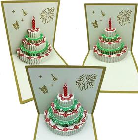 img 1 attached to 🎂 Handmade 3D Pop Up Birthday Cards with LED Light, Music, and Envelopes for Sister/Mom/Wife/Kids/Boy/Girl/Friend - Pack of 4