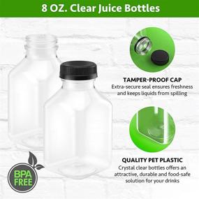 img 3 attached to 🧴 Convenient Pack of 20: 8 oz Plastic Clear Empty Bottles with Black Cap for Smoothie - Stay Refreshed!