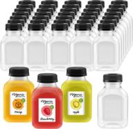 🧴 convenient pack of 20: 8 oz plastic clear empty bottles with black cap for smoothie - stay refreshed! логотип