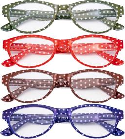 img 3 attached to 👓 4 Pack Eyekeppe Ladies Reading Glasses with Polka Dots and Cat-eye Design - Women's Readers for Reading, +1.75 power