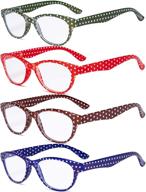 👓 4 pack eyekeppe ladies reading glasses with polka dots and cat-eye design - women's readers for reading, +1.75 power logo