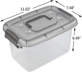 img 3 attached to 📦 Sosody 5 Liter Plastic Clear Storage Bins with Small Latch Boxes - 6 Pack