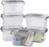 📦 sosody 5 liter plastic clear storage bins with small latch boxes - 6 pack logo