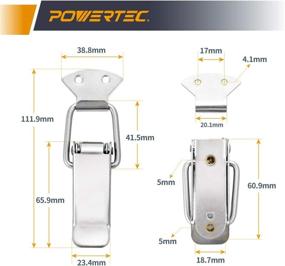 img 1 attached to 🔒 2-Pack 4.5-Inch POWERTEC 21103 Stainless Steel Spring Loaded Chest Latch with Catch Plate