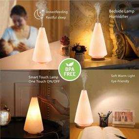 img 1 attached to 💡 2-in-1 Touch Control Table Lamp with Small Humidifier: Eye-caring Desk Lamp, Night Light & Dimmable Bedside Lamp for Bedroom, Home Office, Baby Nursery - BPA Free