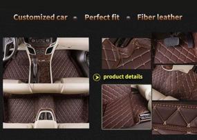 img 2 attached to Muchkey Car Floor Mats Fit For B MW X5 G05 2019-2021 Full Coverage All Weather Protection Non-Slip Leather Floor Liners Beige