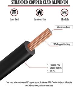 img 1 attached to 🔌 Провод сечением 12 AWG (американская система мер) на основе меди с алюминиевым покрытием низкого напряжения - комбо из 4 цветов - 100 футов на катушке (всего 400 футов) для автомобилей с напряжением 12 В, прицепов, светильников, автомобильной аудиосистемы, стереооборудования - доступно в комбо из 2 или 6 цветов.