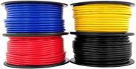 🔌 провод сечением 12 awg (американская система мер) на основе меди с алюминиевым покрытием низкого напряжения - комбо из 4 цветов - 100 футов на катушке (всего 400 футов) для автомобилей с напряжением 12 в, прицепов, светильников, автомобильной аудиосистемы, стереооборудования - доступно в комбо из 2 или 6 цветов. логотип