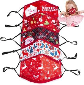 img 4 attached to 👧 IYOE Kids Cotton Face Mask, Washable & Breathable Fabric, Stretchy Ear Loops, UV Sun and Dust Protection, Adjustable Elastic - Children Mask