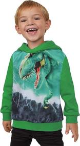 img 3 attached to 🦖 Dinosaur Sleeve Pullover Sweatshirts Hoodies for Boys - Stylish Fashion Hoodies & Sweatshirts