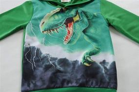 img 2 attached to 🦖 Dinosaur Sleeve Pullover Sweatshirts Hoodies for Boys - Stylish Fashion Hoodies & Sweatshirts