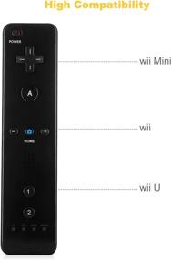 img 2 attached to PowerLead Wii Controller with Built-in Motion Plus, Nunchuck and Silicon Case - Black | Compatible with Nintendo Wii and Wii U