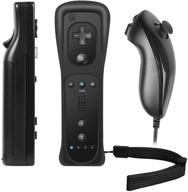 powerlead wii controller with built-in motion plus, nunchuck and silicon case - black | compatible with nintendo wii and wii u logo