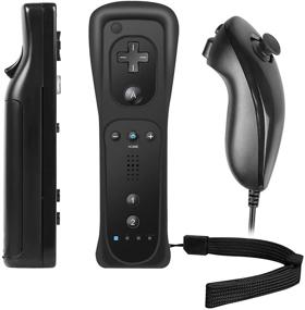 img 4 attached to PowerLead Wii Controller with Built-in Motion Plus, Nunchuck and Silicon Case - Black | Compatible with Nintendo Wii and Wii U