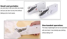 img 3 attached to 🧵 Cordless Portable Handheld Mini Sewing Machine - Quick Stitch for Clothing, Fabric, and Travel or Home Use