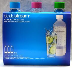 img 2 attached to 🍾 Bundle of 3 Original Sodastream Reusable Sparkling Water Carbonating Bottles - 1L BPA-Free - includes a Kidscare New Design 14 inch Bottle Cleaning Brush