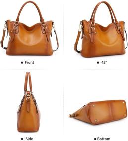 img 2 attached to 👜 Кошельки, сумки и сумки Hobo из натуральной кожи для женщин от Kattee Vintage