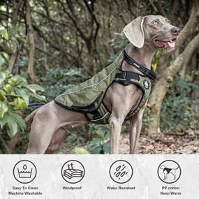 img 1 attached to 🐾 Одежда для собак OneTigris Windproof | Зимняя куртка для собак с отражающими элементами | Тактический жилет для собак мелких, средних и крупных пород