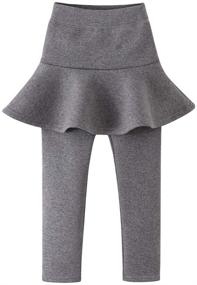 img 4 attached to 👗 Birbyrrly Footless Leggings Skirted 110 3 4T Girls' Clothing: Trendy Skirts & Skorts for Comfort and Style