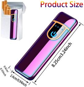 img 2 attached to 🔥 ATian Color Ice Electronic Lighter: Rechargeable Touch Ignition USB Charging Lighter | Windproof Plasma Lighter for Candle, Cigarette | Power Indicator | Flameless Boyfriends Gifts