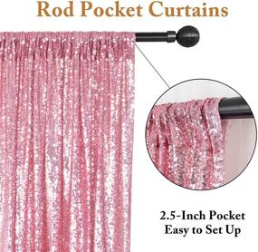 img 2 attached to ShiDianYi Fuchsia Pink Sequin Photo Backdrop 4FTX6FT - Ideal for Wedding Photo Booth and Photography Background