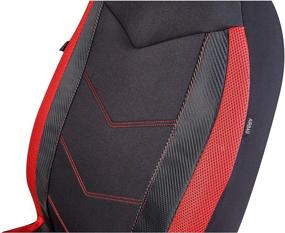 img 2 attached to 🚗 Enhance Your Ride with PIC AUTO High Back Car Seat Covers: Sports Carbon Fiber Mesh Design in Red, Universal Fit and Airbag Compatible